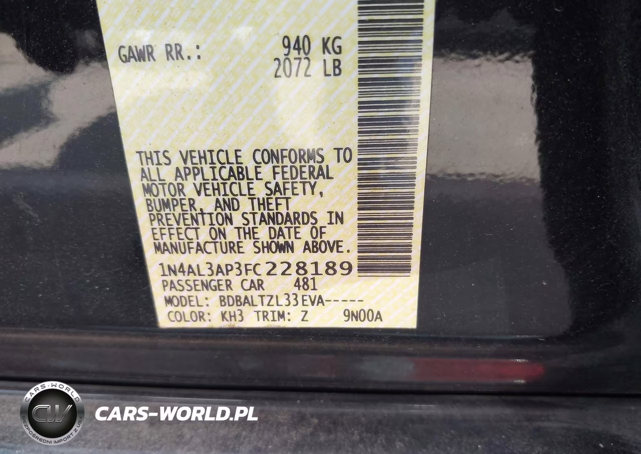 2015 Nissan Altima 2.5 Sl VIN:1N4AL3AP3FC228189 - 9
