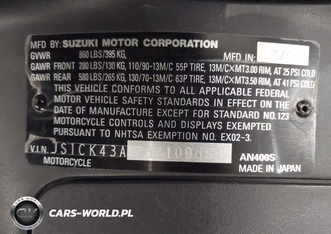 2006 Suzuki An400 K3 VIN:JS1CK43A262100689 - 10