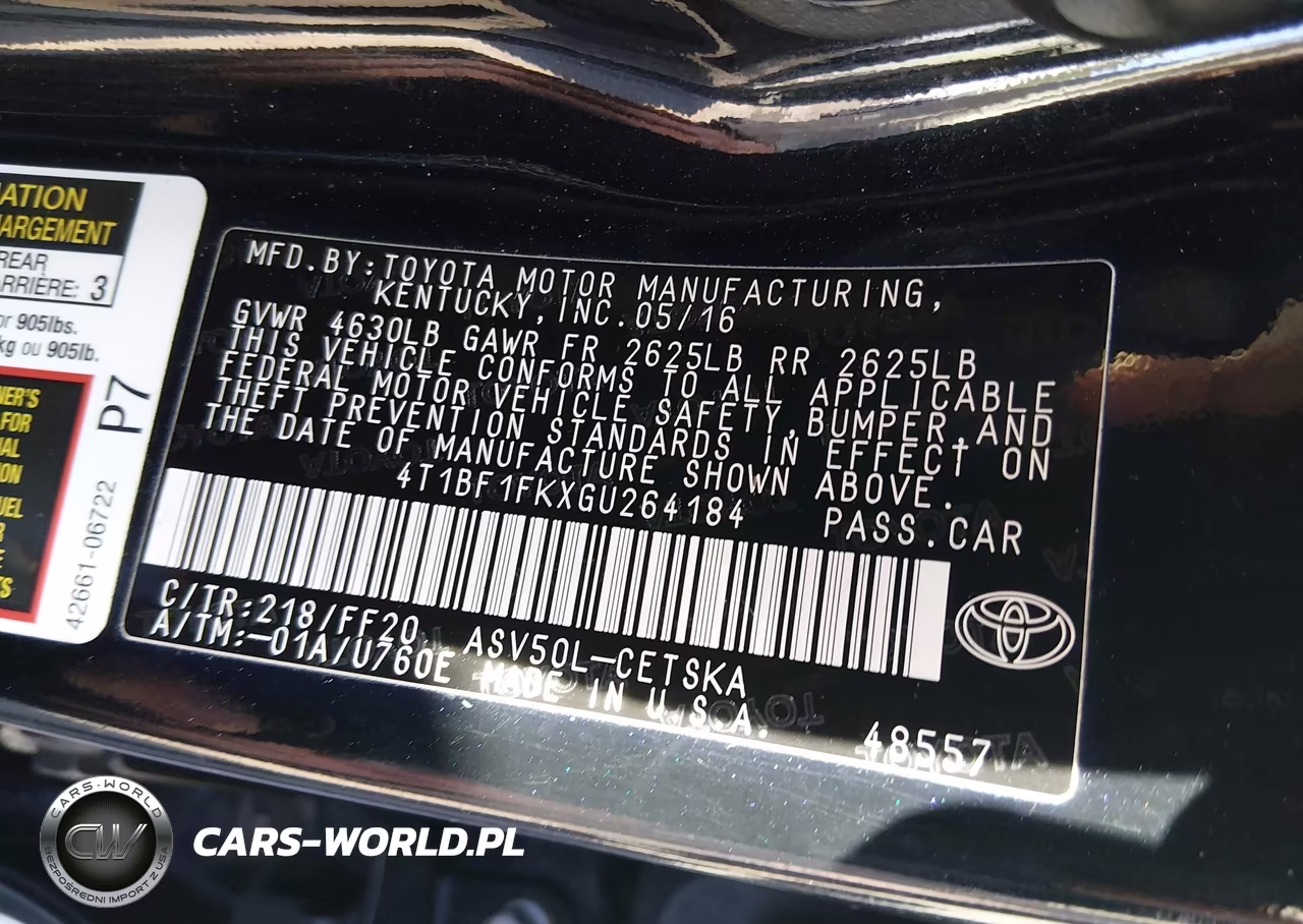 2016 Toyota Camry Se VIN:4T1BF1FKXGU264184 - 9