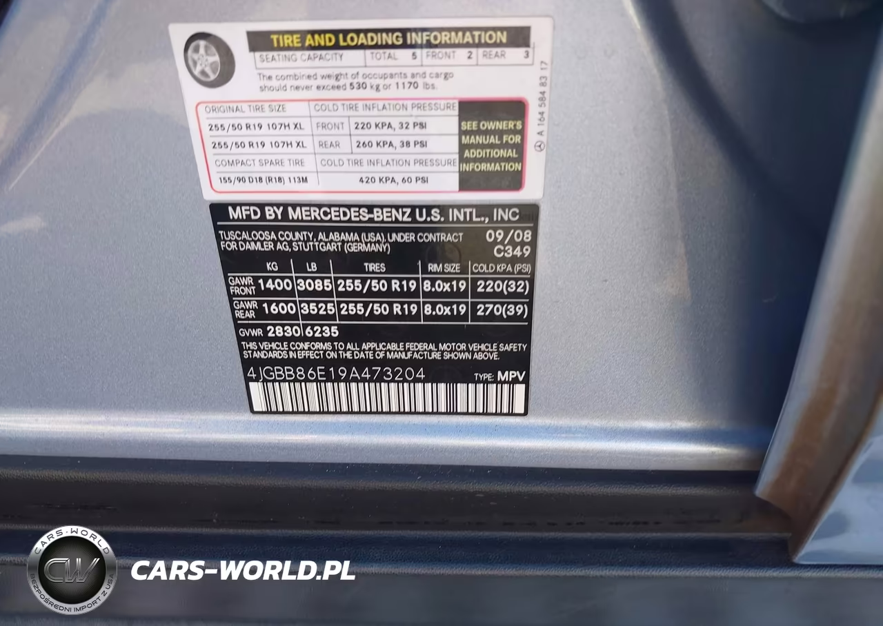 2009 Mercedes-Benz Ml 350 4Matic VIN:4JGBB86E19A473204 - 9