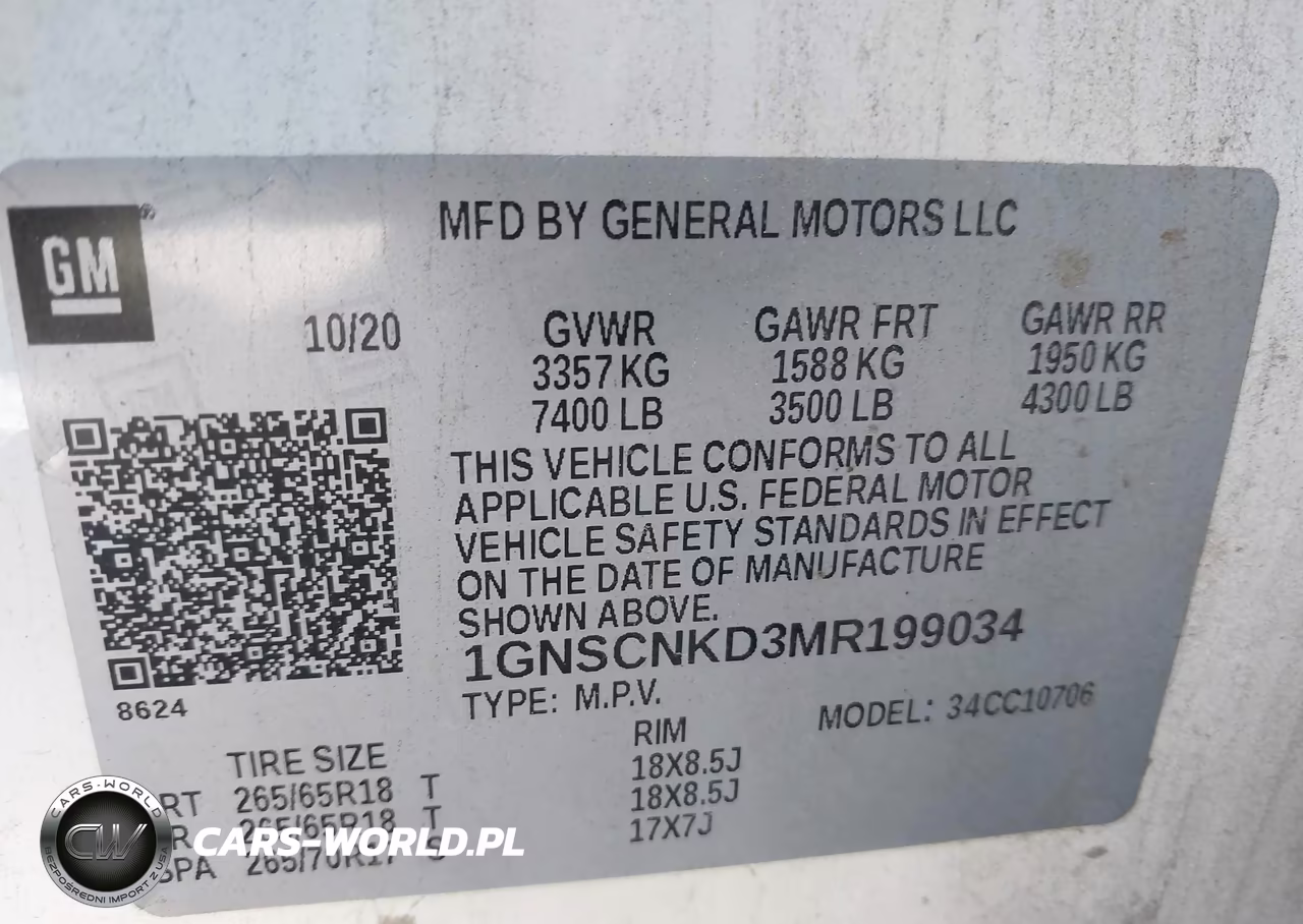 2021 Chevrolet Tahoe 2Wd Lt VIN:1GNSCNKD3MR199034 - 9