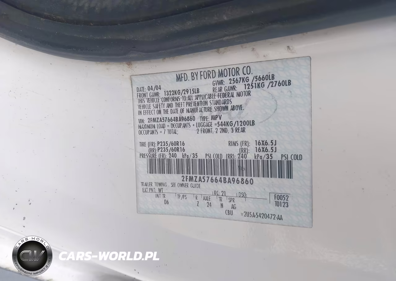 2004 Ford Freestar Ses VIN:2FMZA57664BA96860 - 9
