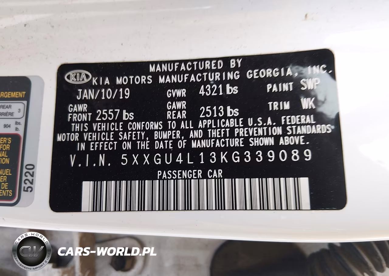 2019 Kia Optima Ex VIN:5XXGU4L13KG339089 - 9