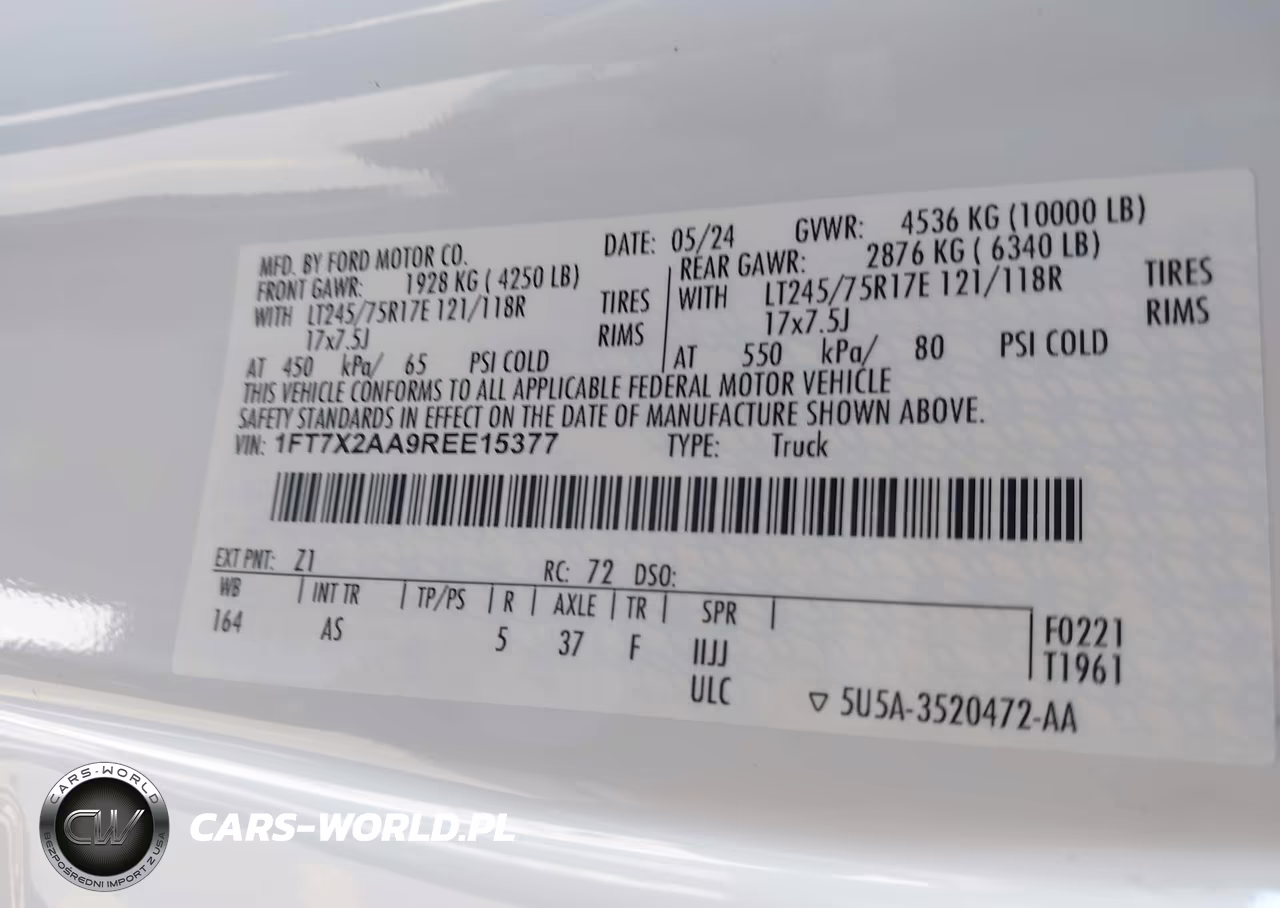 2024 Ford F-250 Xl VIN:1FT7X2AA9REE15377 - 9