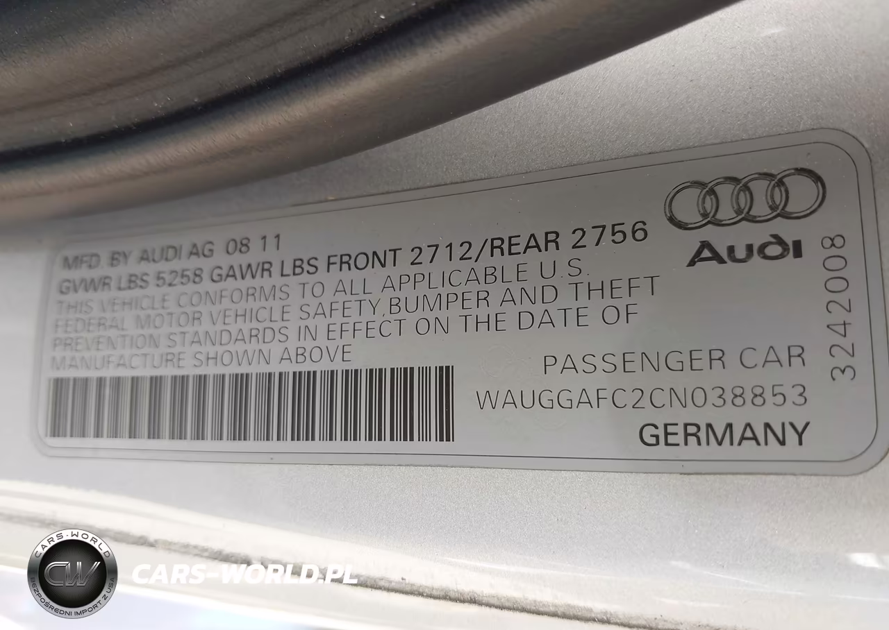 2012 Audi A6 3.0 Premium VIN:WAUGGAFC2CN038853 - 9