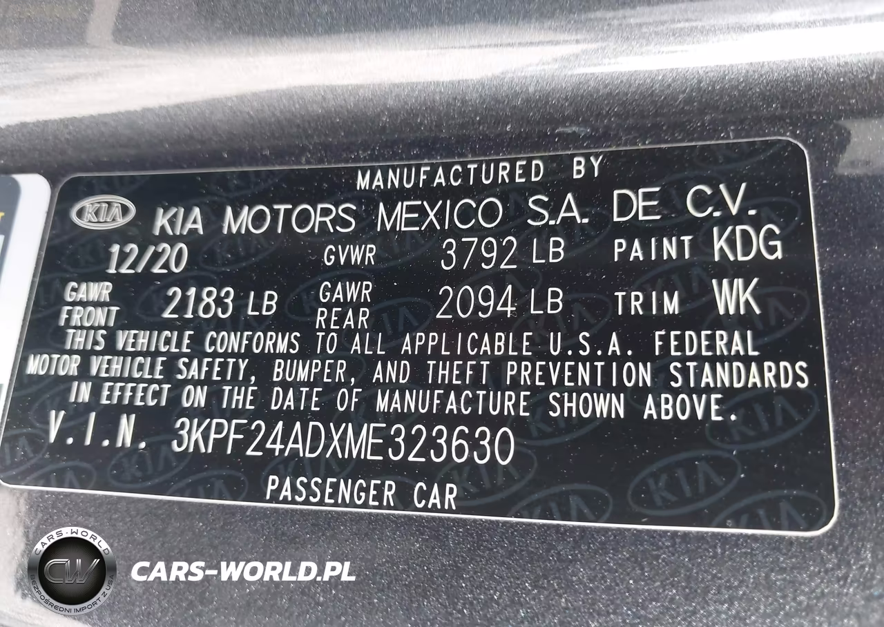 2021 Kia Forte Fe VIN:3KPF24ADXME323630 - 9
