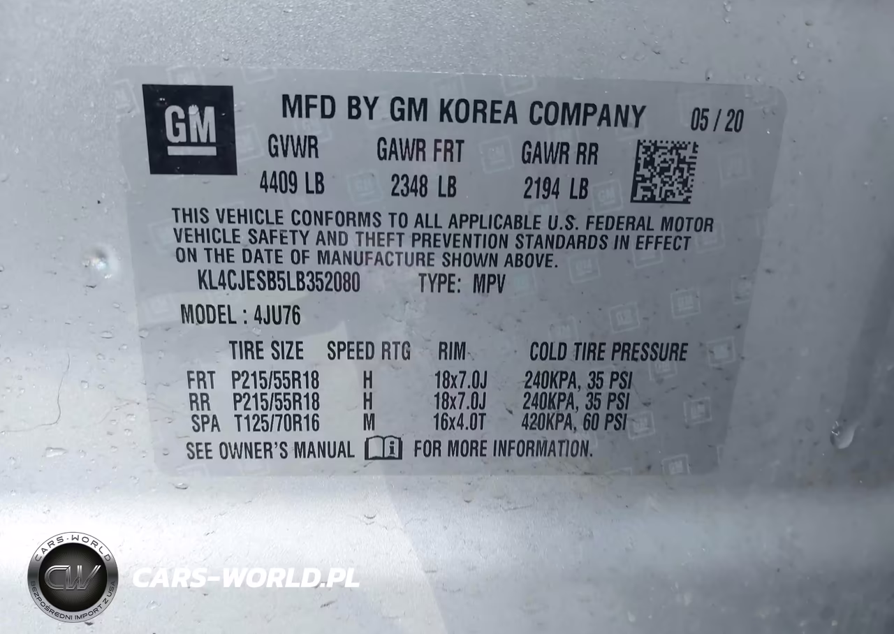2020 Buick Encore Awd Preferred VIN:KL4CJESB5LB352080 - 9