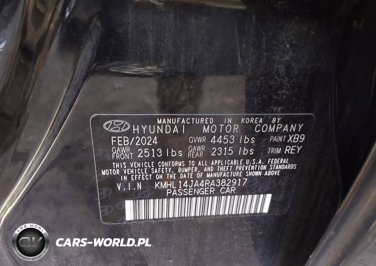 2024 Hyundai Sonata Sel VIN:KMHL14JA4RA382917 - 9