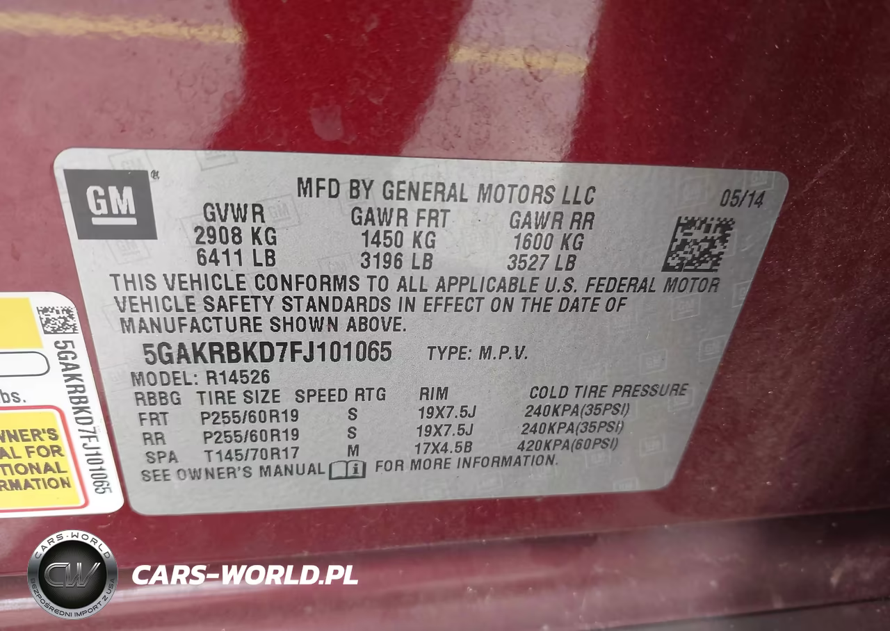 2015 Buick Enclave Leather VIN:5GAKRBKD7FJ101065 - 9