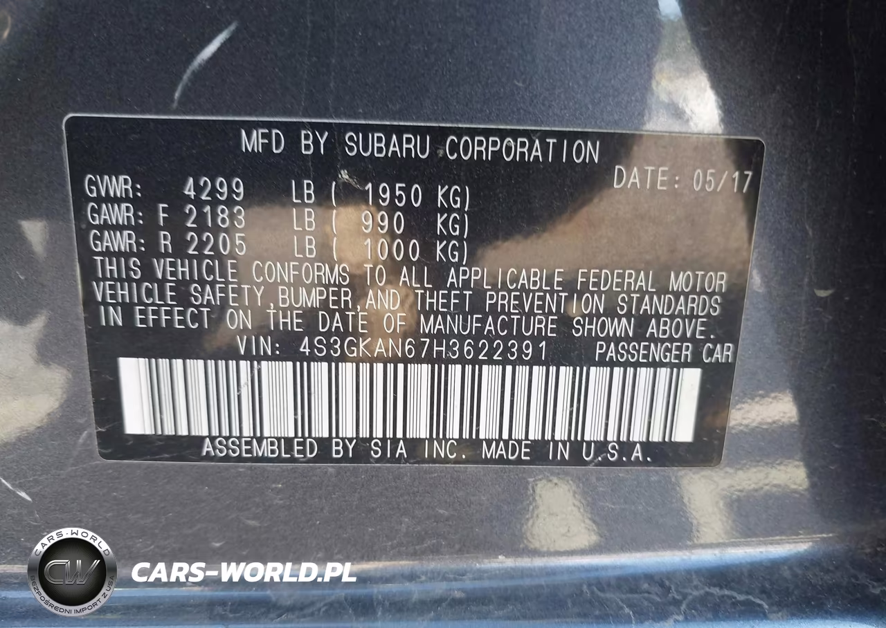 2017 Subaru Impreza 2.0I Limited VIN:4S3GKAN67H3622391 - 9