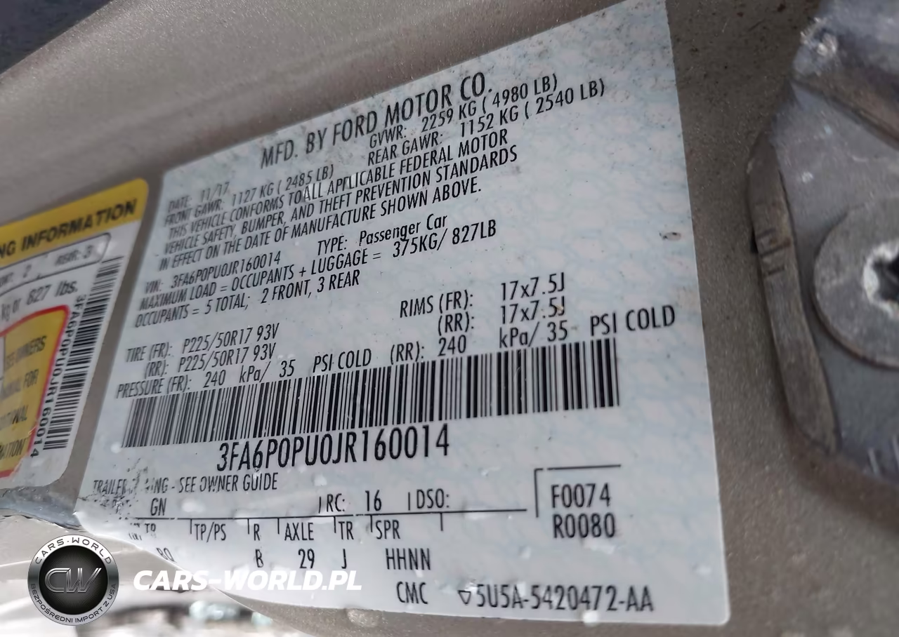2018 Ford Fusion Energi Se Luxury VIN:3FA6P0PU0JR160014 - 9