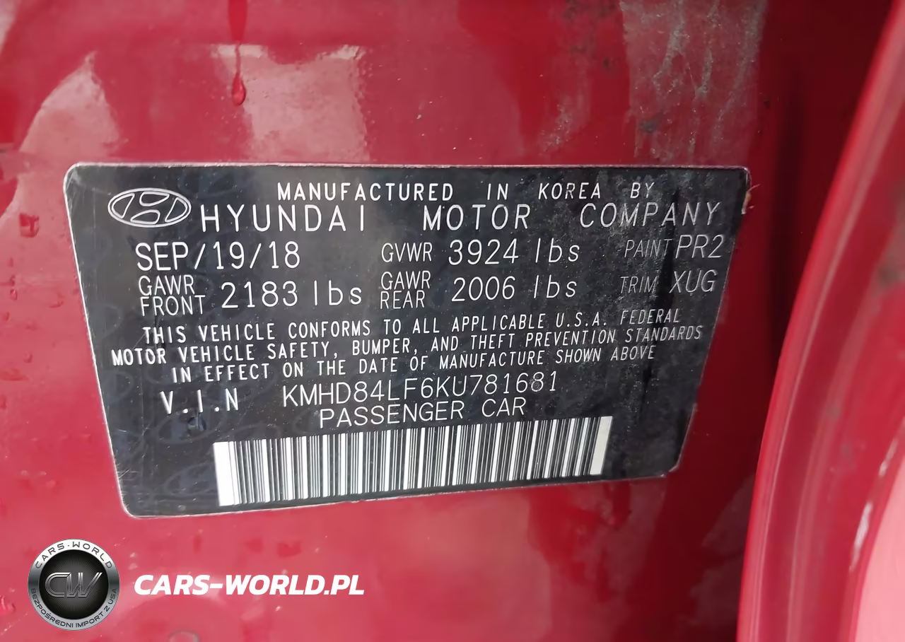 2019 Hyundai Elantra Value Edition VIN:KMHD84LF6KU781681 - 9