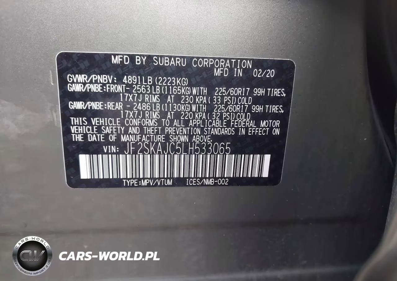 2020 Subaru Forester Premium VIN:JF2SKAJC5LH533065 - 9