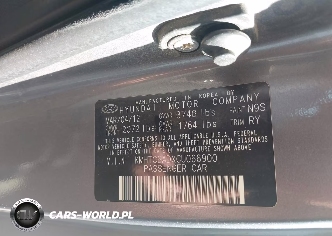 2012 Hyundai Veloster Base W-Black VIN:KMHTC6ADXCU066900 - 9