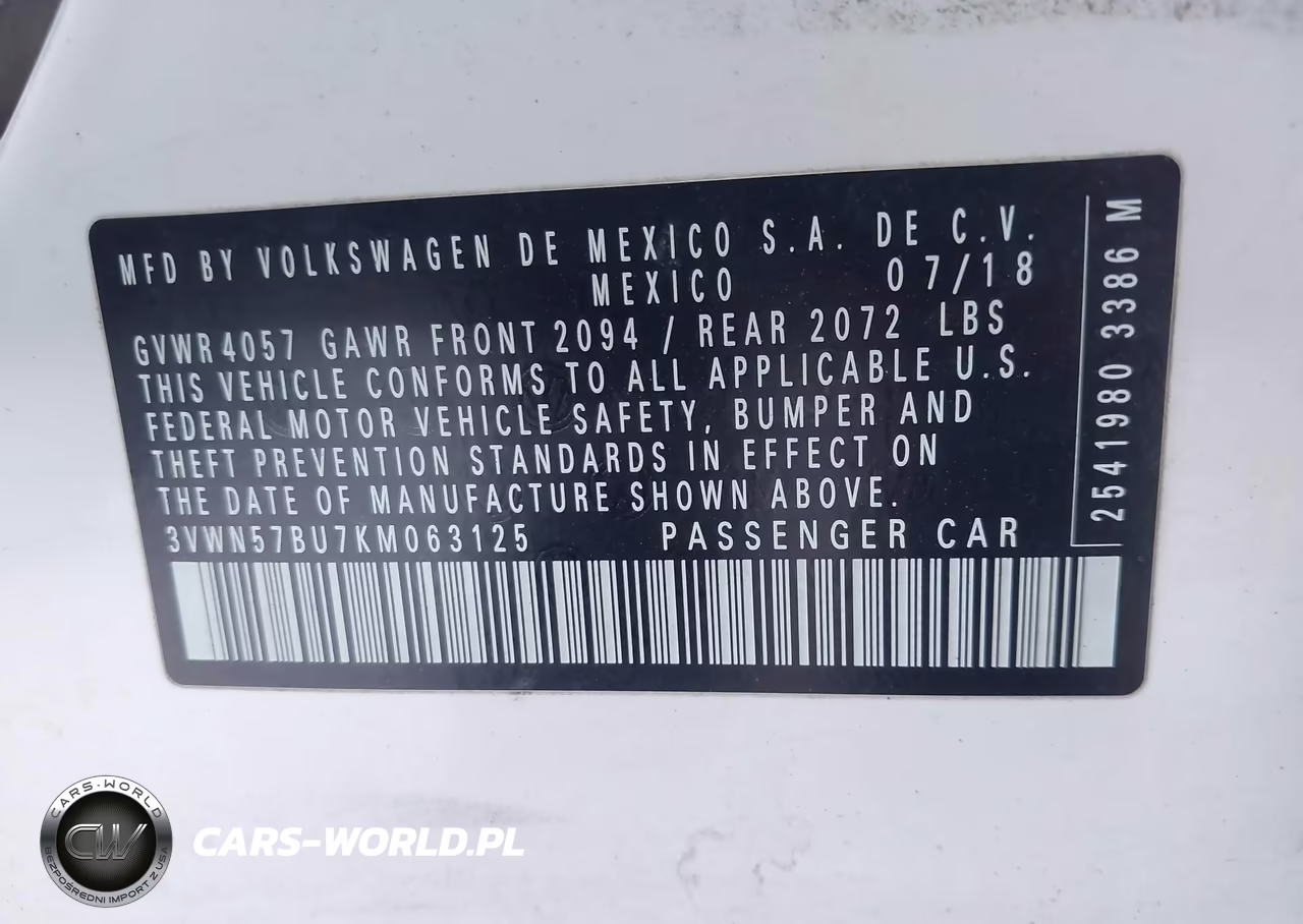 2019 Volkswagen Jetta 1.4T S VIN:3VWN57BU7KM063125 - 9