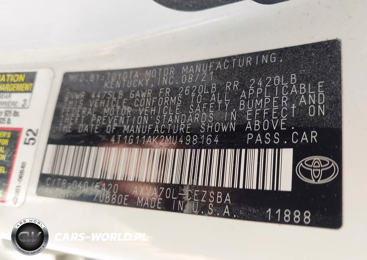 2021 Toyota Camry Se VIN:4T1G11AK2MU498164 - 9