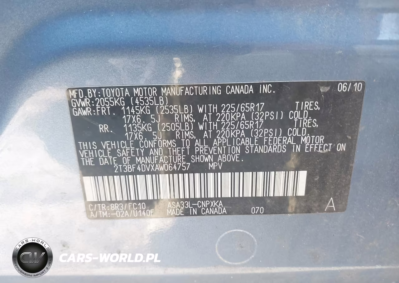 2010 Toyota Rav4 VIN:2T3BF4DVXAW064757 - 9