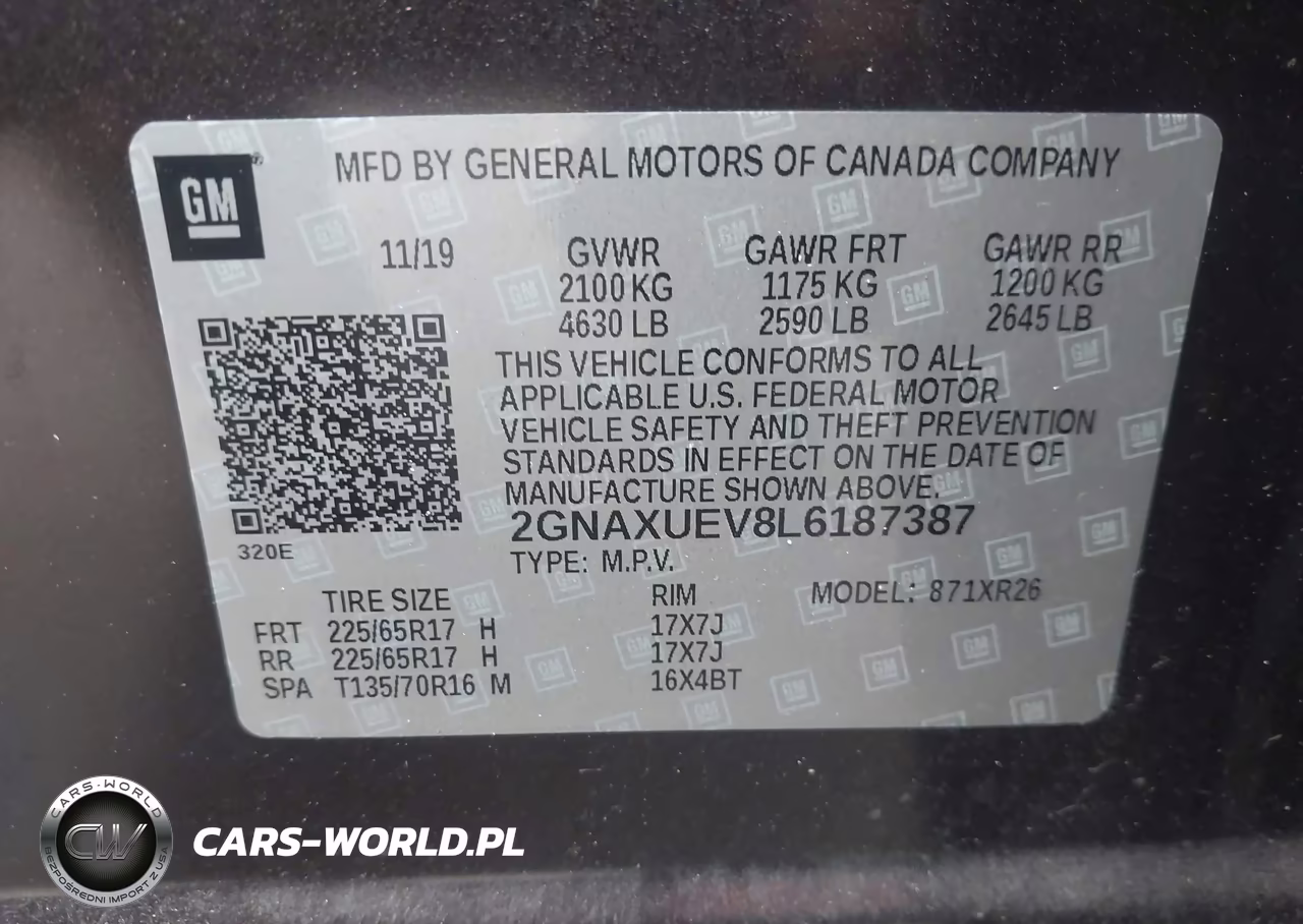 2020 Chevrolet Equinox Awd Lt 1.5L Turbo VIN:2GNAXUEV8L6187387 - 9
