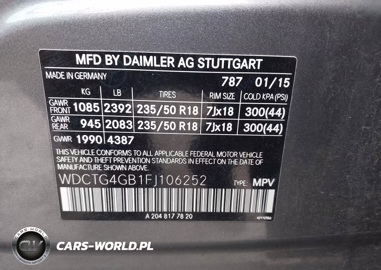 2015 Mercedes-Benz Gla 250 4Matic VIN:WDCTG4GB1FJ106252 - 9