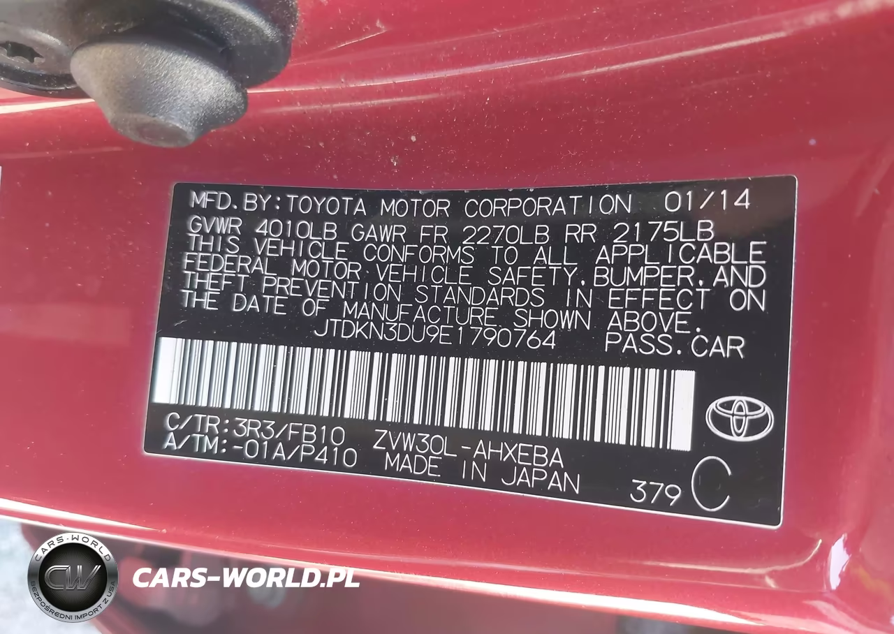 2014 Toyota Prius Two VIN:JTDKN3DU9E1790764 - 9