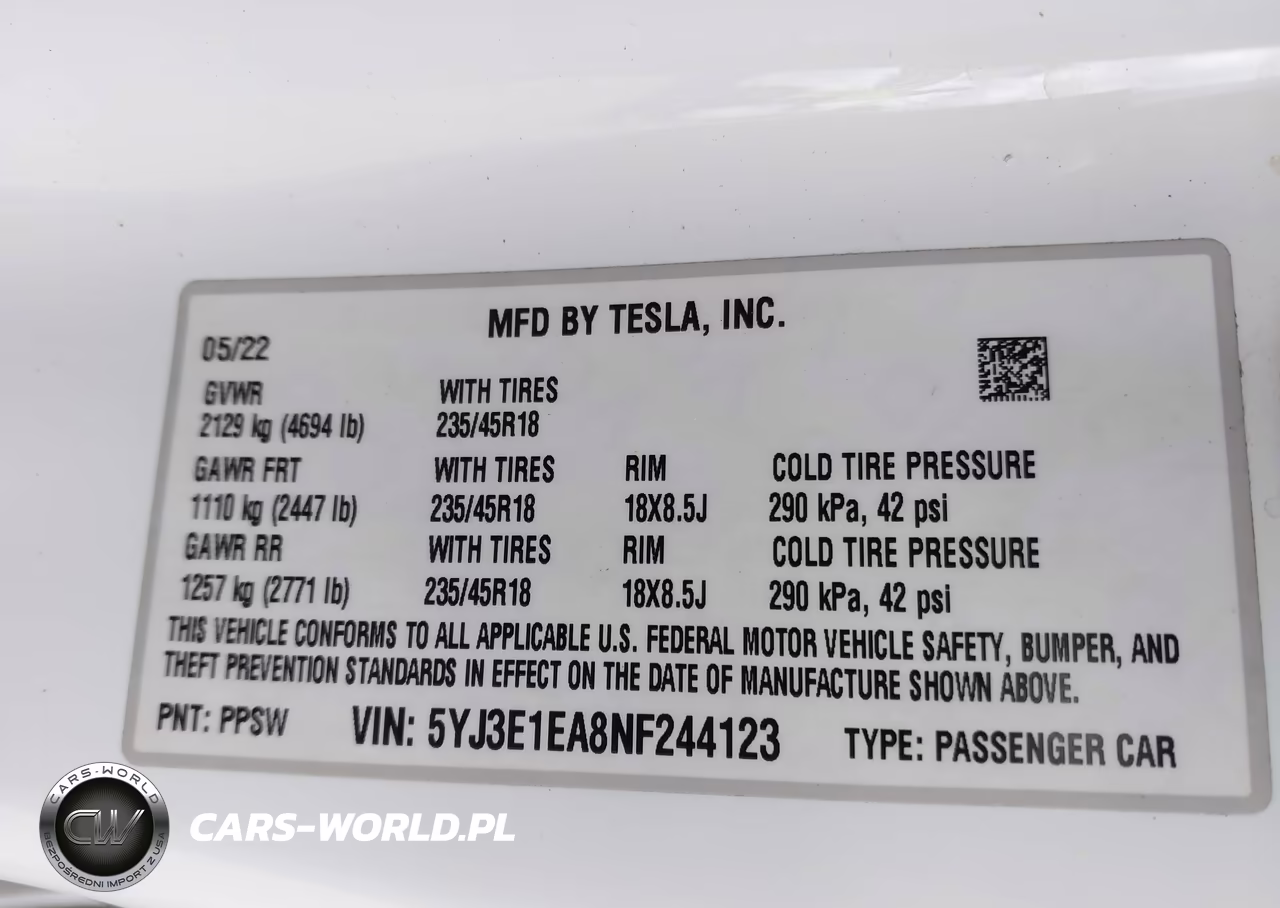 2022 Tesla Modelo 3 Rear-Wheel Drive VIN:5YJ3E1EA8NF244123 - 9
