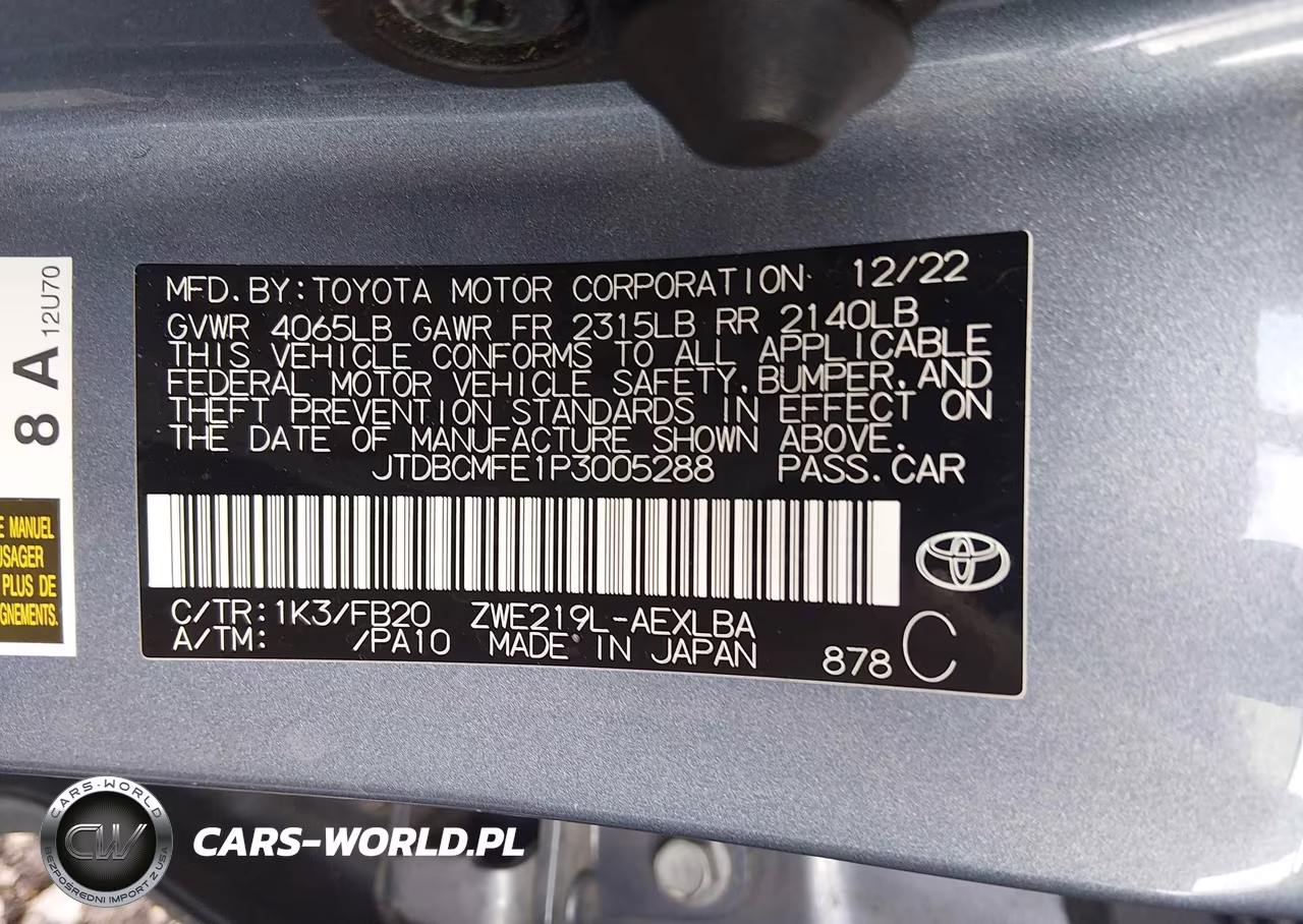 2023 Toyota Corolla Hybrid Le VIN:JTDBCMFE1P3005288 - 9