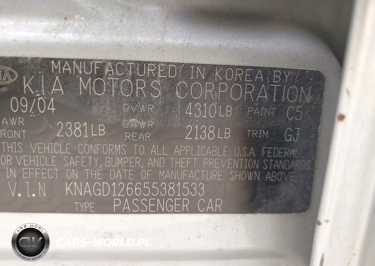 2005 Kia Optima Ex-Lx VIN:KNAGD126655381533 - 9