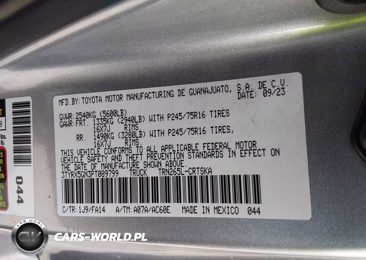 2023 Toyota Tacoma 2Wd Sr VIN:3TYRX5GN3PT089799 - 9