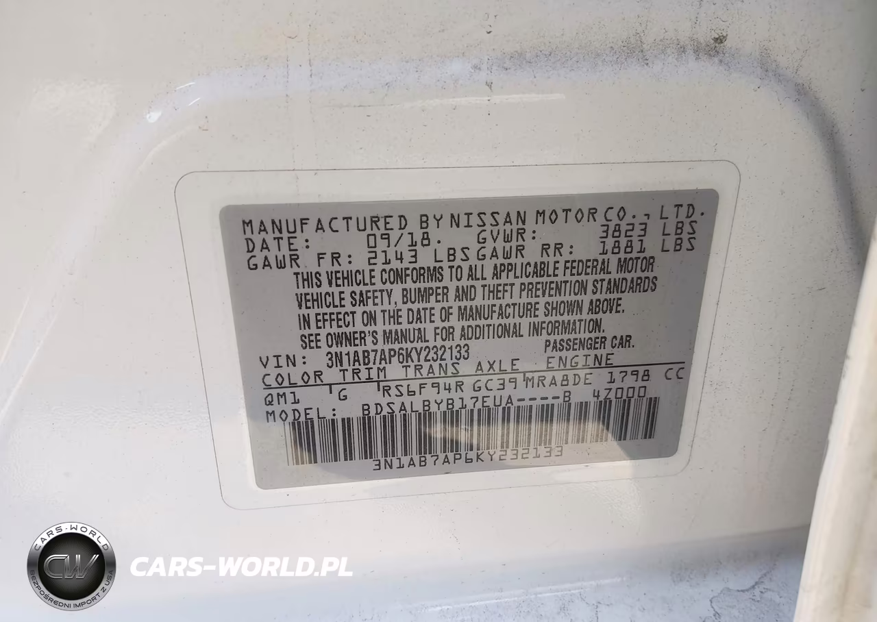2019 Nissan Sentra S VIN:3N1AB7AP6KY232133 - 9