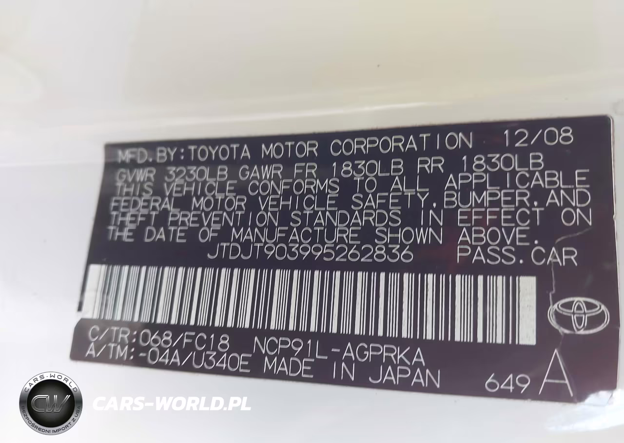 2009 Toyota Yaris VIN:JTDJT903995262836 - 9