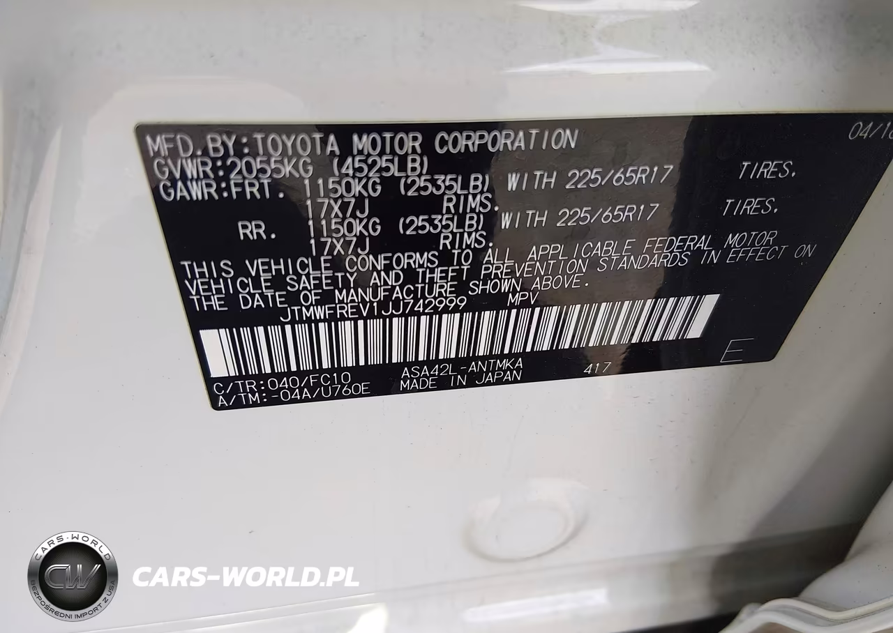 2018 Toyota Rav4 Xle VIN:JTMWFREV1JJ742999 - 9