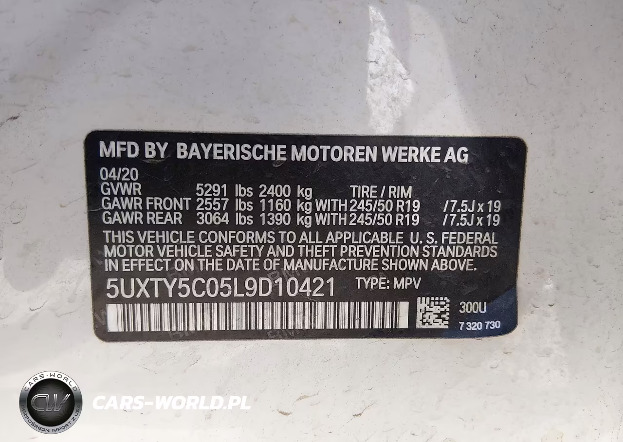 2020 BMW X3 xDrive30I VIN:5UXTY5C05L9D10421 - 9