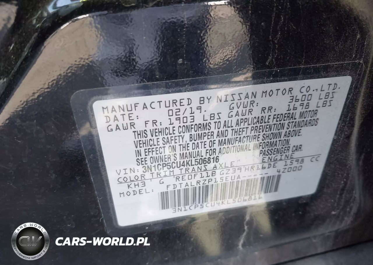 2019 Nissan Kicks S VIN:3N1CP5CU4KL506816 - 9