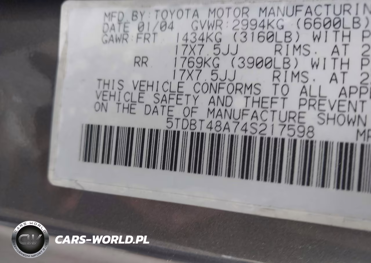 2004 Toyota Sequoia Limited V8 VIN:5TDBT48A74S217598 - 9