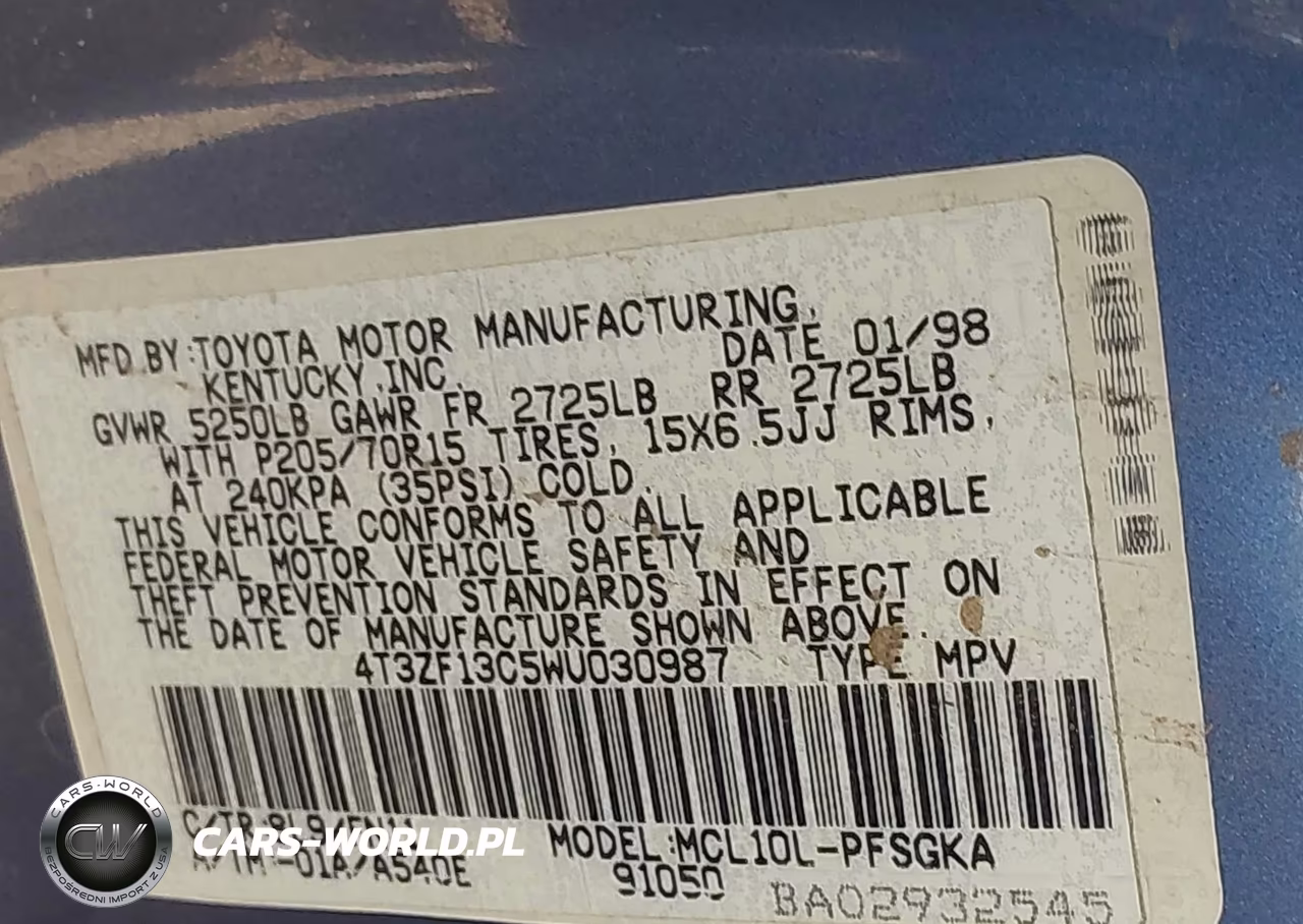 1998 Toyota Sienna Le VIN:4T3ZF13C5WU030987 - 9