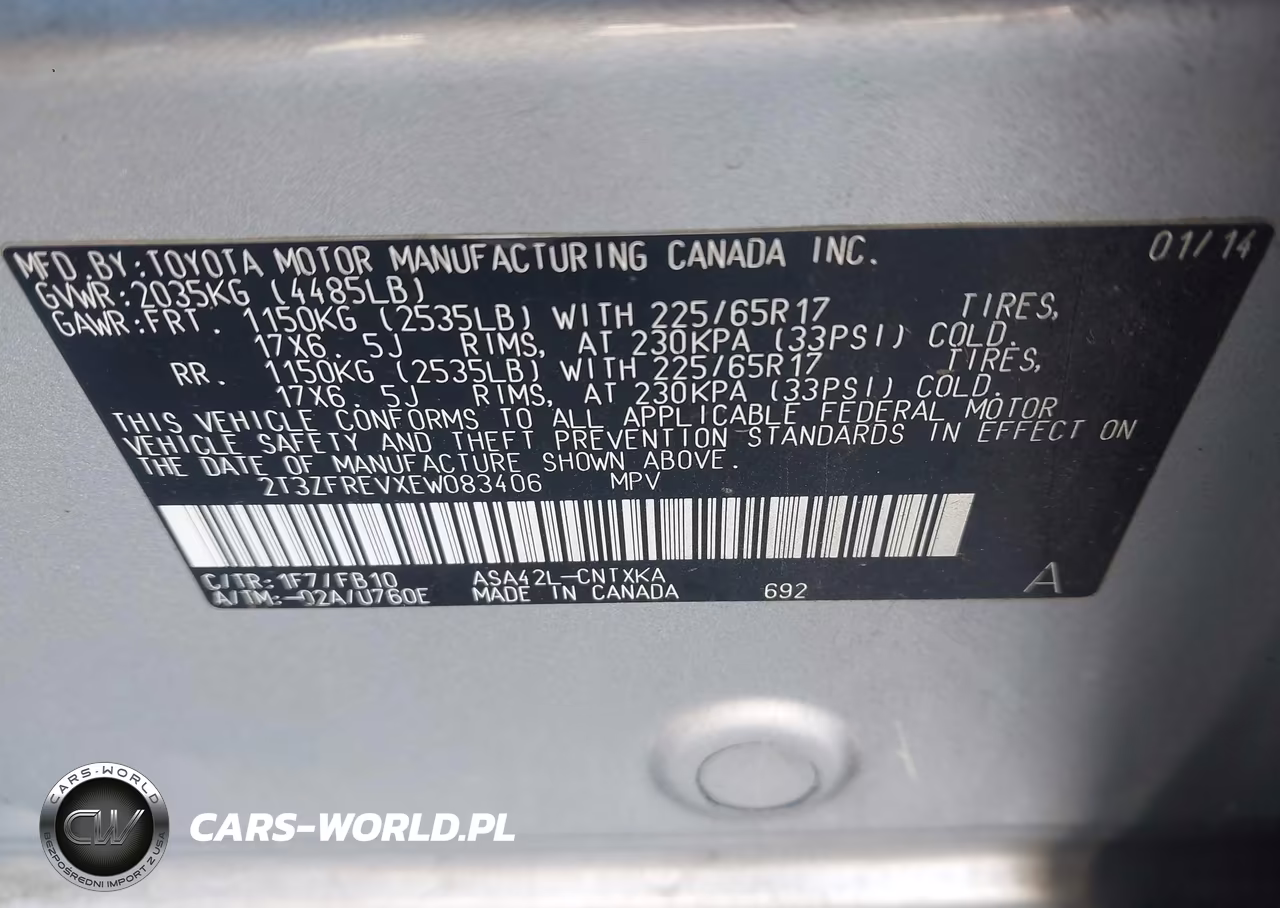 2014 Toyota Rav4 Le VIN:2T3ZFREVXEW083406 - 9