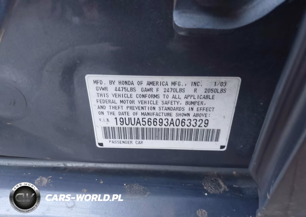 2003 Acura Tl 3.2 VIN:19UUA56693A063329 - 9
