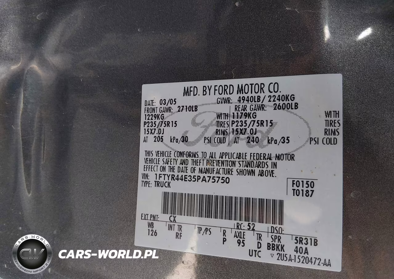 2005 Ford Ranger Edge-Stx-Xlt VIN:1FTYR44E35PA75750 - 9