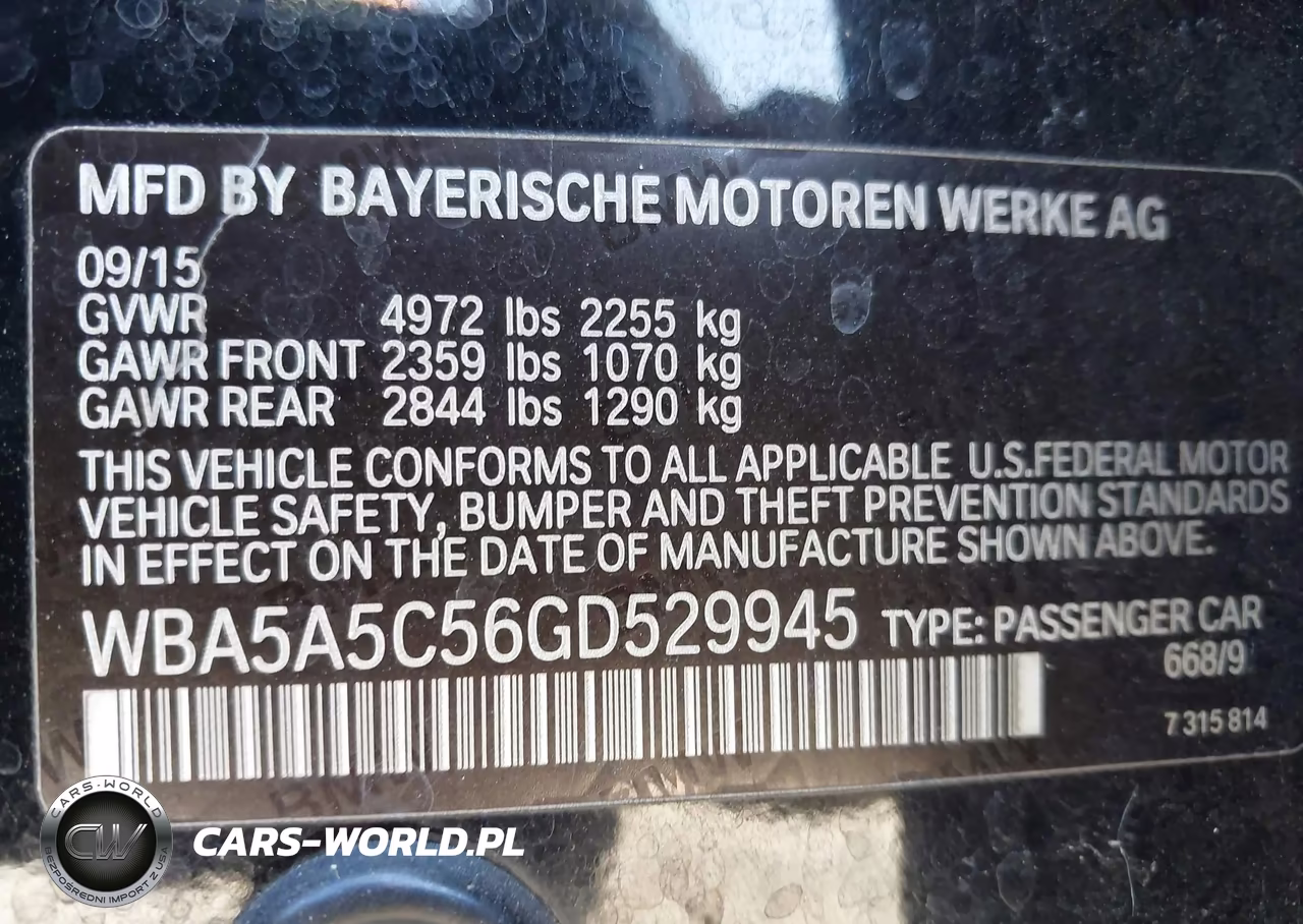 2016 BMW 5 Series 528I VIN:WBA5A5C56GD529945 - 9