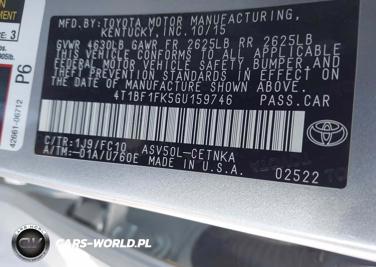 2016 Toyota Camry Le VIN:4T1BF1FK5GU159746 - 9