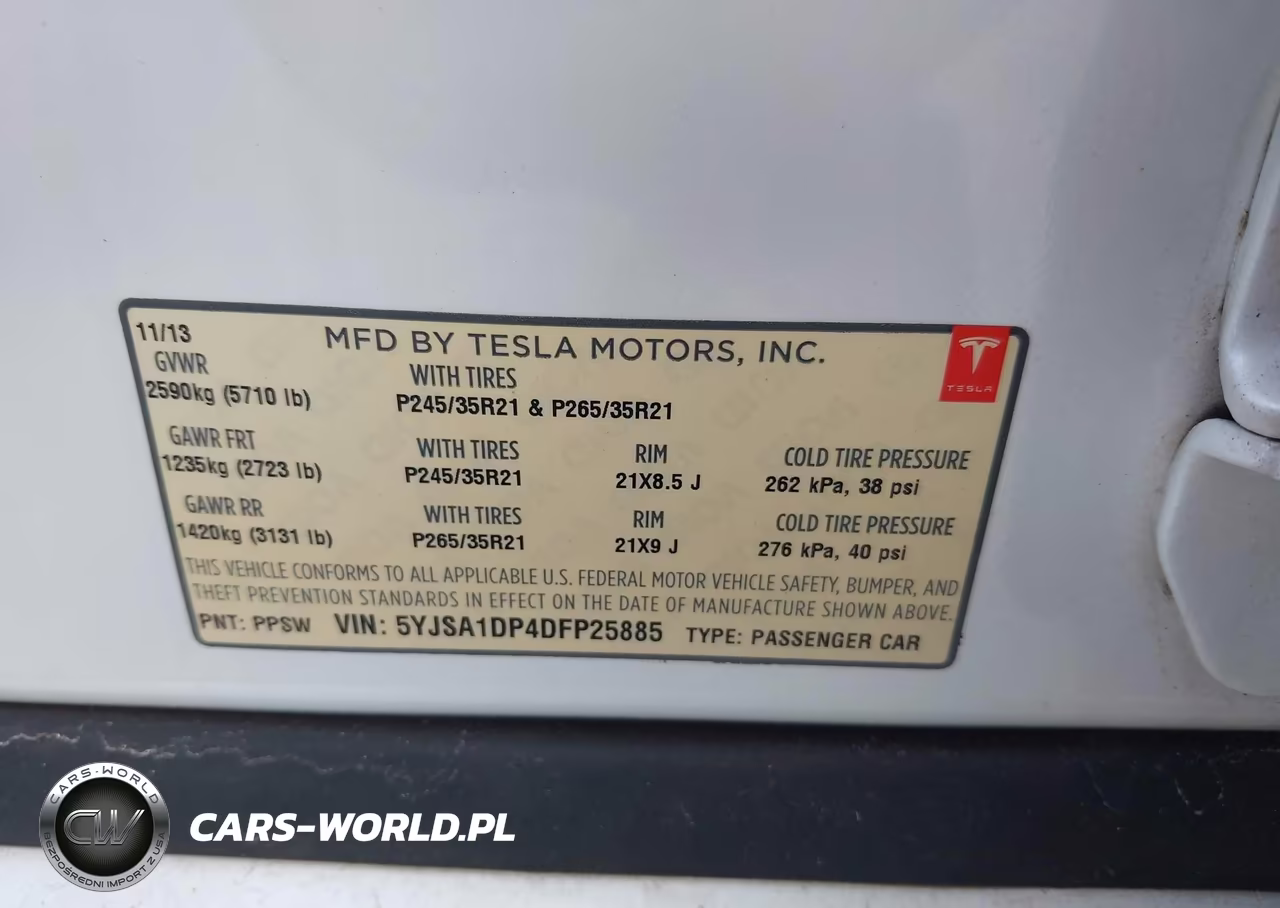 2013 Tesla Model S Performance VIN:5YJSA1DP4DFP25885 - 9