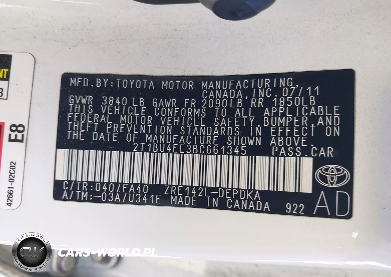 2011 Toyota Corolla VIN:2T1BU4EE3BC661345 - 9