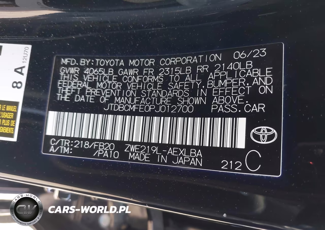 2023 Toyota Corolla Hybrid Le VIN:JTDBCMFE0PJ012700 - 9