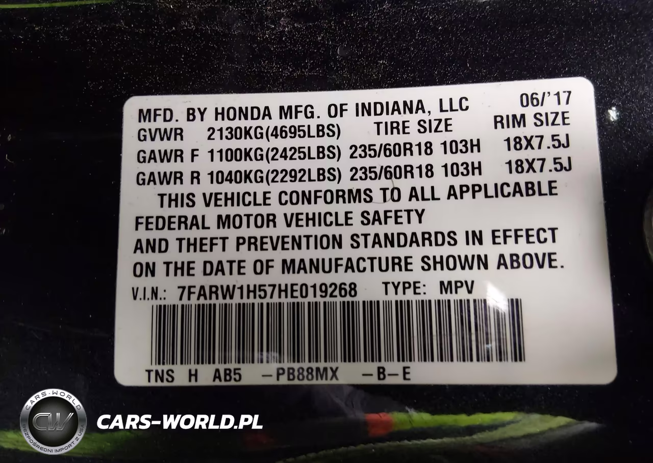 2017 Honda Cr-V Ex VIN:7FARW1H57HE019268 - 9