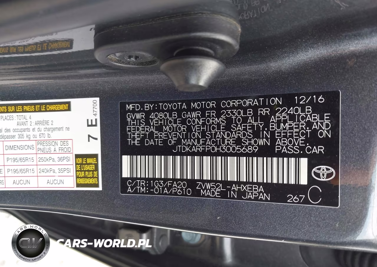 2017 Toyota Prius Prime Plus VIN:JTDKARFP0H3005689 - 9