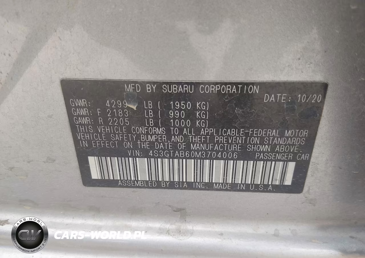 2021 Subaru Impreza VIN:4S3GTAB60M3704006 - 9
