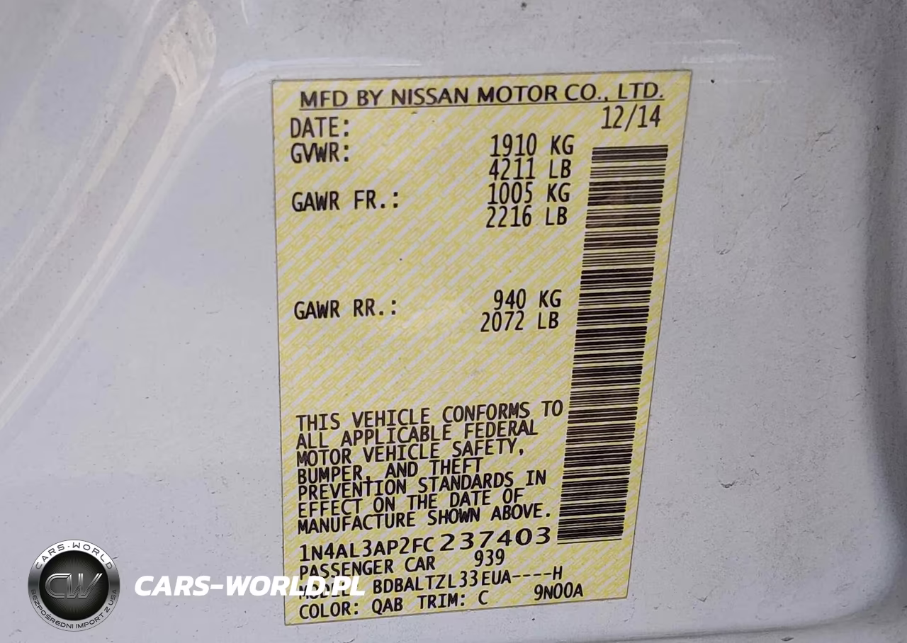2015 Nissan Altima 2.5 Sl VIN:1N4AL3AP2FC237403 - 9