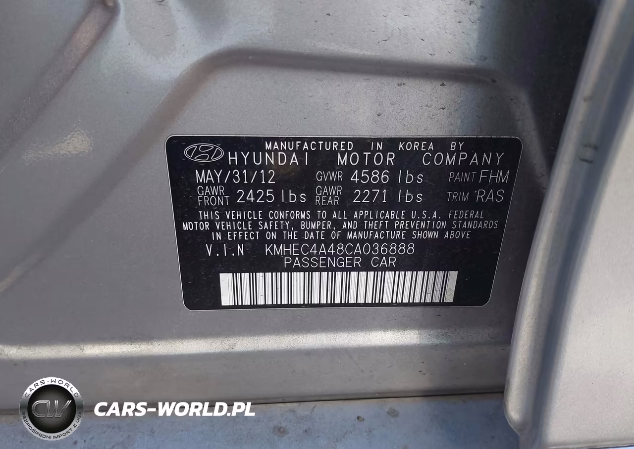 2012 Hyundai Sonata Hybrid VIN:KMHEC4A48CA036888 - 9