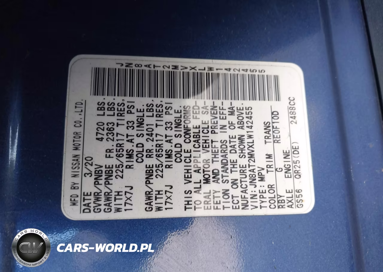 2020 Nissan Rogue Sv Intelligent Awd VIN:JN8AT2MVXLW142455 - 9