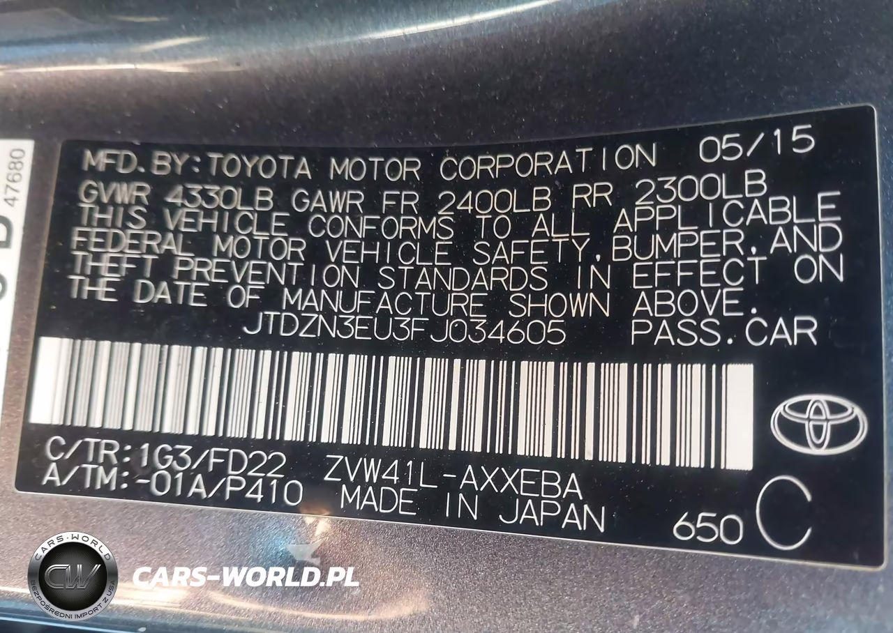 2015 Toyota Prius V Two VIN:JTDZN3EU3FJ034605 - 9